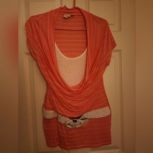 Deb Pink and White stripe top